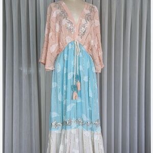 Zury Orange and Blue Sundress NEW